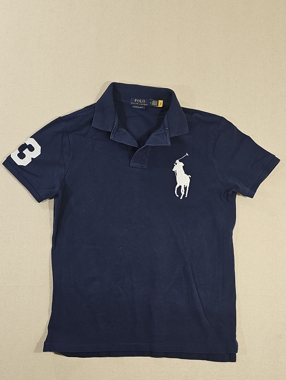 Polo by Ralph Lauren Navy Short-Sleeve Polo with White Pony